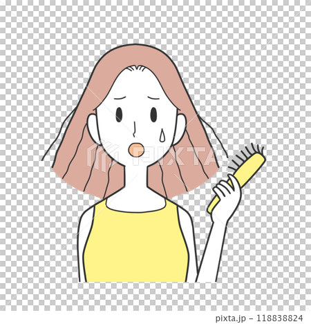 髪の毛が広がってしまった女性 118838824