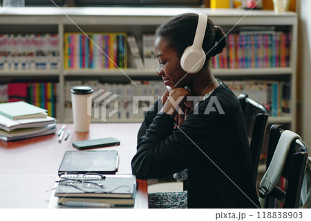 Schoolgirl Studying In The Library 118838903