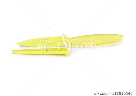 Fly swatter yellow isolated on white background Fly swatter yellow isolated on white background 118839546