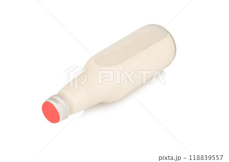 Soy milk bottle isolated on white background 118839557