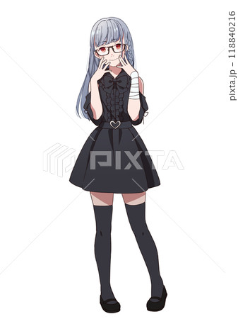 アニメ風ヤンデレの女の子の全身立ち絵のイラスト素材 [118840216] - PIXTA