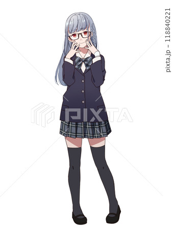 アニメ風ヤンデレの女の子の全身立ち絵のイラスト素材 [118840221] - PIXTA