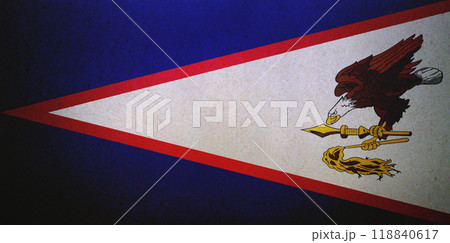 Flag of the American Samoa printed on a paper 118840617