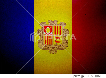 Flag of Andorra printed on a paper 118840618