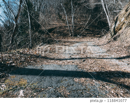旧道の舗装路から未舗装路に変わる場所 旧道の舗装路から未舗装路に変わる場所 118841077