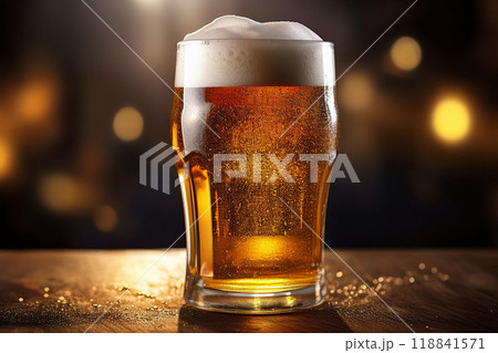 カウンターに置かれた生ビール 118841571