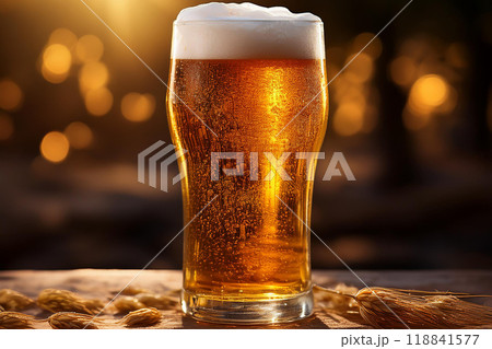 カウンターに置かれた生ビール カウンターに置かれた生ビール 118841577