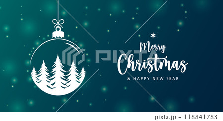 christmas greeting card with decorative christmas ball with fir tree vector illustration christmas greeting card with decorative christmas ball with fir tree vector illustration 118841783