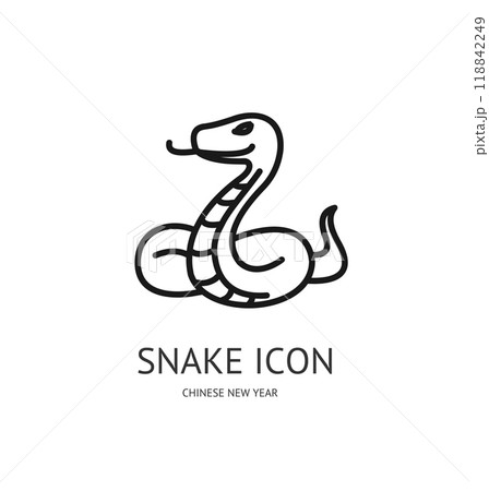 Chinese Lunar New Year Snake Thin Line Icon Concept. Vector 118842249