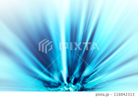 青白いプラズマ閃光が空に向かって鋭く拡散する抽象的イメージ 118842313