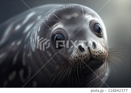 Close-up portrait of a fur seal - Generative AI Close-up portrait of a fur seal - Generative AI 118842377