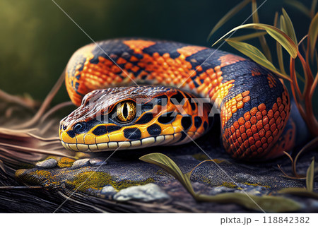 Python snake in nature - generative aiのイラスト素材 [118842382] - PIXTA
