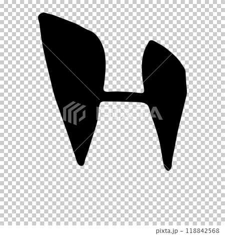 H(アルファベット/大文字)/手書きの筆文字素材 H(アルファベット/大文字)/手書きの筆文字素材 118842568