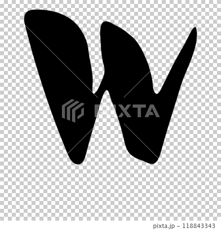 W(アルファベット/大文字)/手書きの筆文字素材 W(アルファベット/大文字)/手書きの筆文字素材 118843343