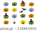 ジャックオーランタンイラストセット 118843450