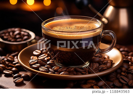 珈琲豆と一杯のコーヒー 118843563