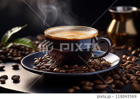 珈琲豆と一杯のコーヒー 118843569