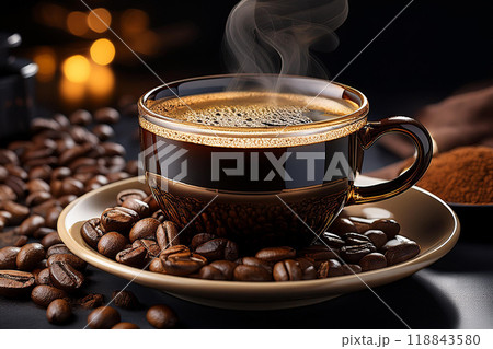 珈琲豆と一杯のコーヒー 118843580