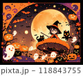 ハロウィーンの魔女とおばけ 118843755