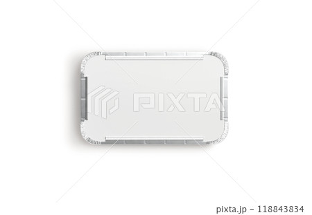 Blank silver aluminium foil container mockup, top view Blank silver aluminium foil container mockup, top view 118843834