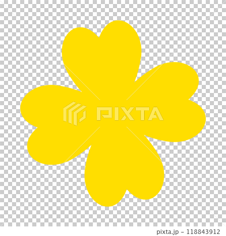 Illustration material: Four-leaf clover, leaves, yellow 118843912