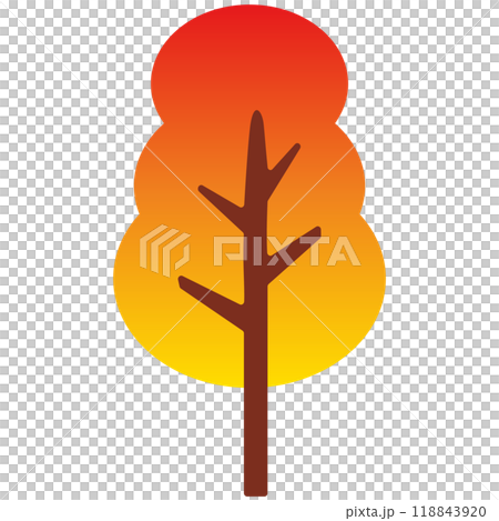 插圖素材樹木植物秋季漸變 118843920
