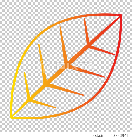 插圖素材葉子植物秋季漸變 118843941