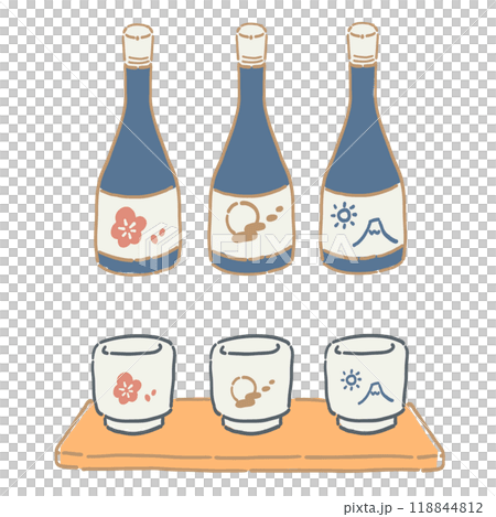 Illustration of sake and choco 118844812