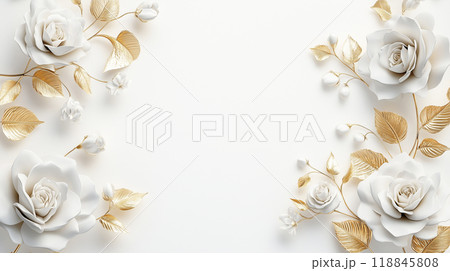 お祝いのイメージ　金箔をあしらったバラ 118845808