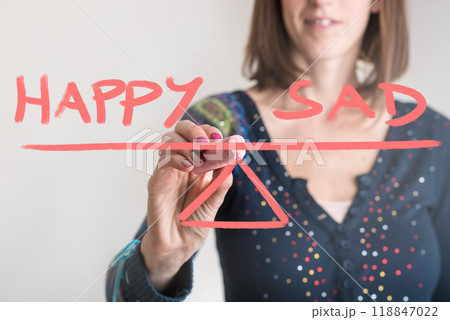 Happy - Sad balance concept 118847022