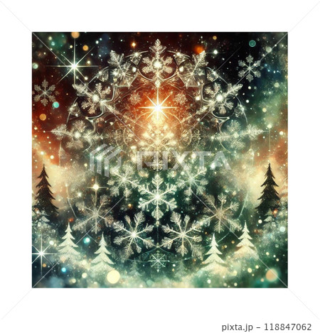 冬の壁紙デザイン　クリスマスの夜　Generative AIイラスト 118847062