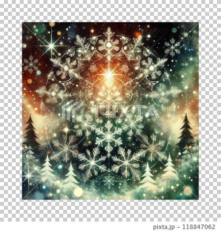 冬の壁紙デザイン　クリスマスの夜　Generative AIイラスト 118847062