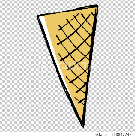 Brush-drawn illustration of an ice cream cone 118847248