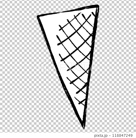 Brush-drawn illustration of an ice cream cone Brush-drawn illustration of an ice cream cone 118847249