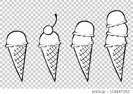 Brush stroke ice cream illustration set Brush stroke ice cream illustration set 118847262