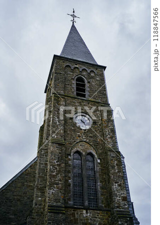 landscapes of an autumnal European village, Belgium, leaves colored by fall landscapes of an autumnal European village, Belgium, leaves colored by fall 118847566