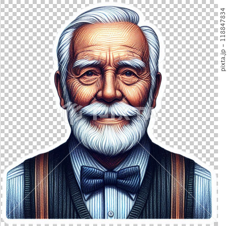 白髮老人打領結很好看 118847834