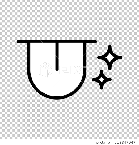 人間の舌のアイコン　線画イラスト 118847947