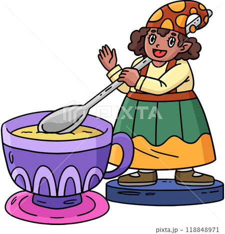 Gnome with a Giant Tea Cup Cartoon Colored Clipart Gnome with a Giant Tea Cup Cartoon Colored Clipart 118848971