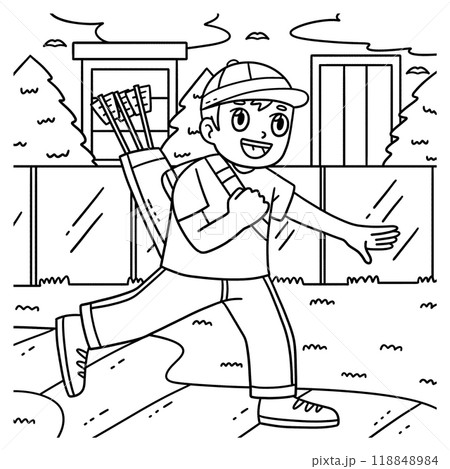 Archery Archer Carrying Quiver Coloring Page  118848984