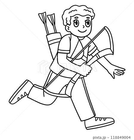 Archery Archer Heading for Practice Isolated  118849004