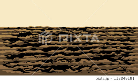Vector drawing. Old Plowed soil 118849191