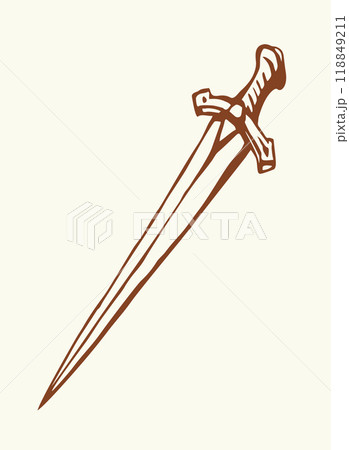 Vector drawing. Big old sword Vector drawing. Big old sword 118849211