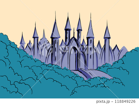 Vector drawing. Big Hevenly city Vector drawing. Big Hevenly city 118849226