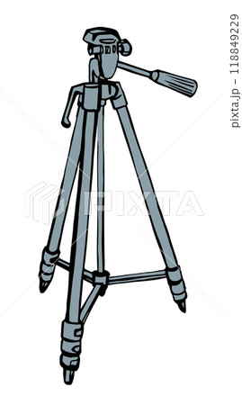 Vector drawing. Big camera tripod 118849229