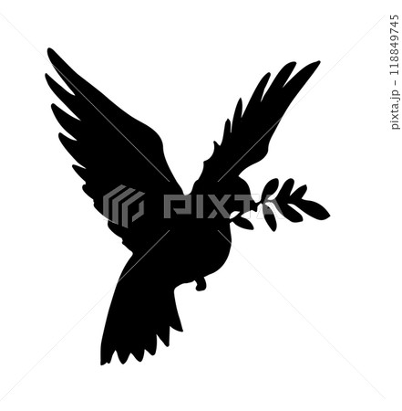 Vector drawing. Cute flying dove Vector drawing. Cute flying dove 118849745