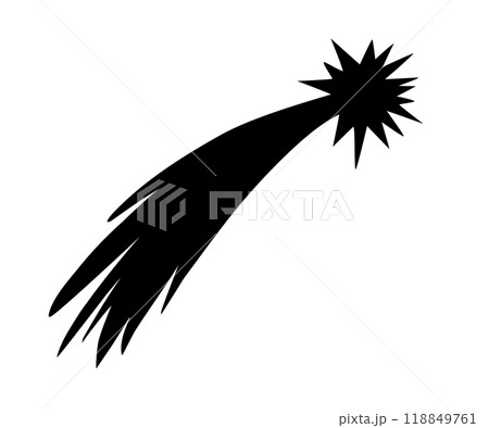 Flying comet with a tail. Vector drawing 118849761