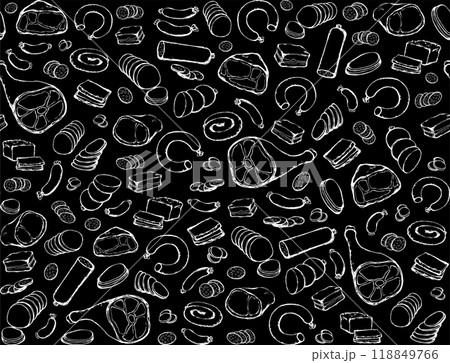 Meat production. Vector drawing food 118849766