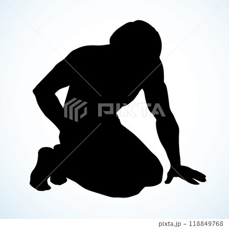 Vector drawing. Man bow praying 118849768