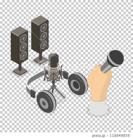 3D Isometric Flat  Illustration of Rap Music Lifestyle. Item 4 118849859